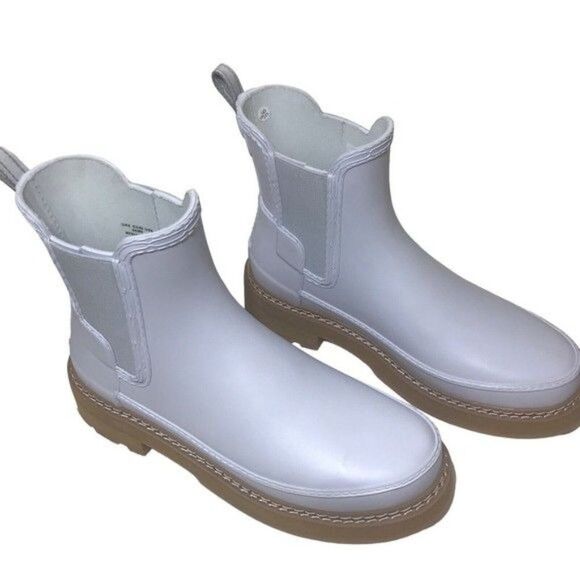 Hunter Refined Stitch Waterproof Chelsea Boot In Spurrey White Size 10 NWOT - Picture 6 of 8
